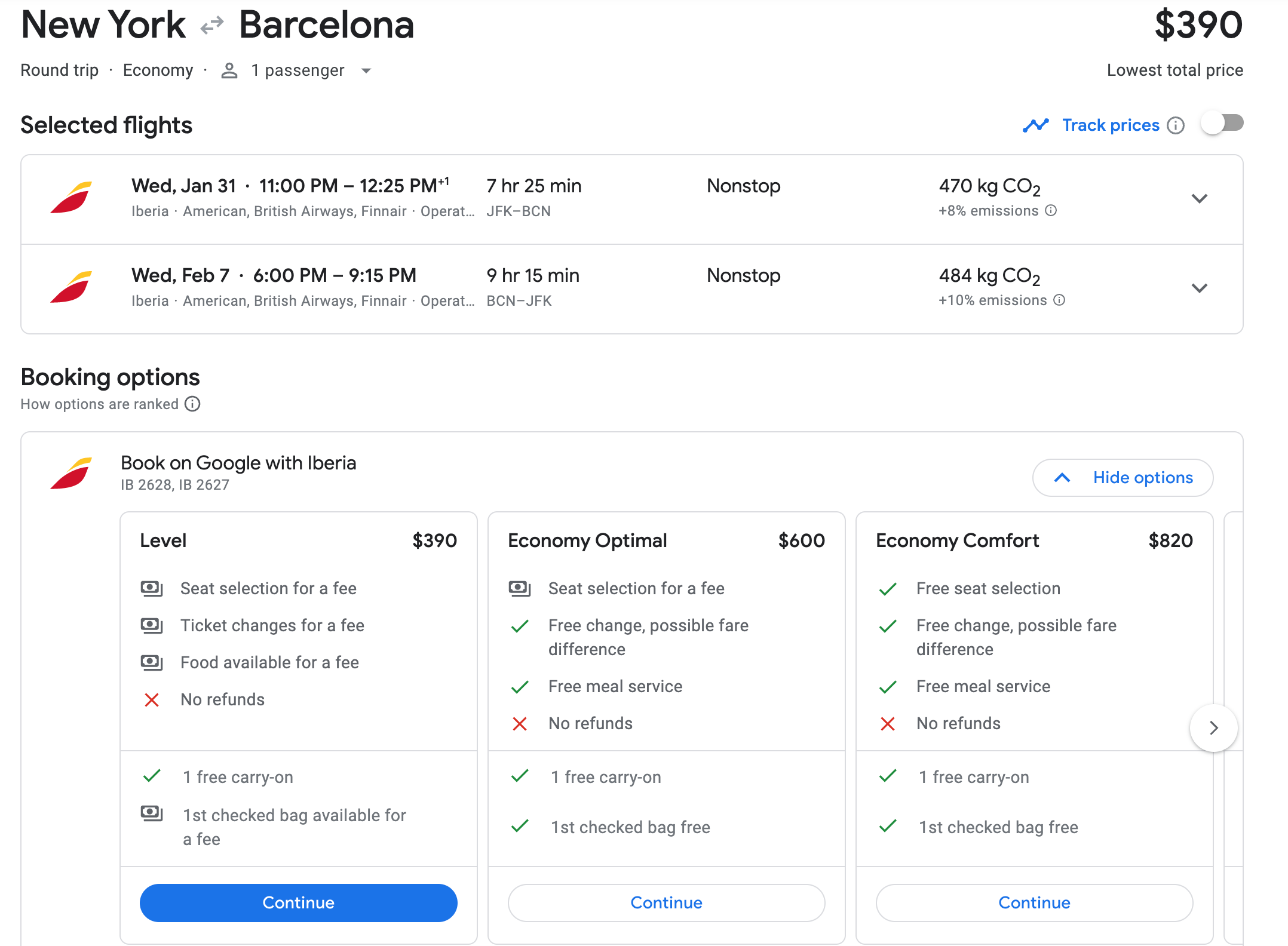 google flights nyc to barcelona
